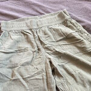 Lightweight Gauze Pull-On Pants in green XL short